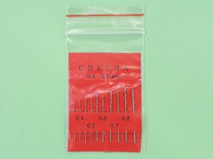 Подробнее... Свёрла спиральные (набор) - 0,4...0,8 мм