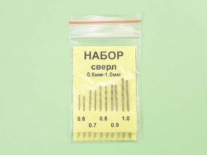 Подробнее... Свёрла спиральные (набор) - 0,6...1,0 мм